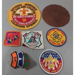 vtg boy scout patches Lot Of 7 1959 And Up Viking Jamboree Bsa Frontier